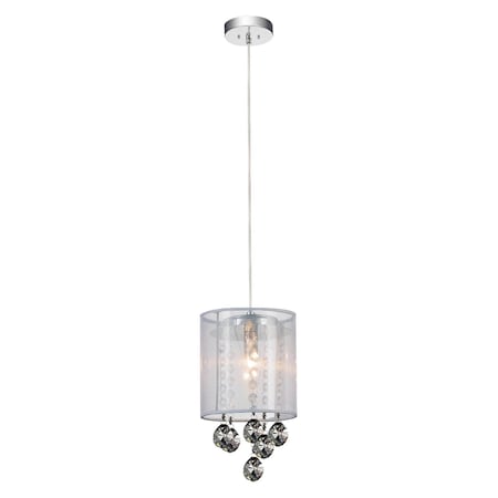 Cwi Lighting One Light Mini Pendant With Chrome Finish 5062P6C-1 (Smoke + W)